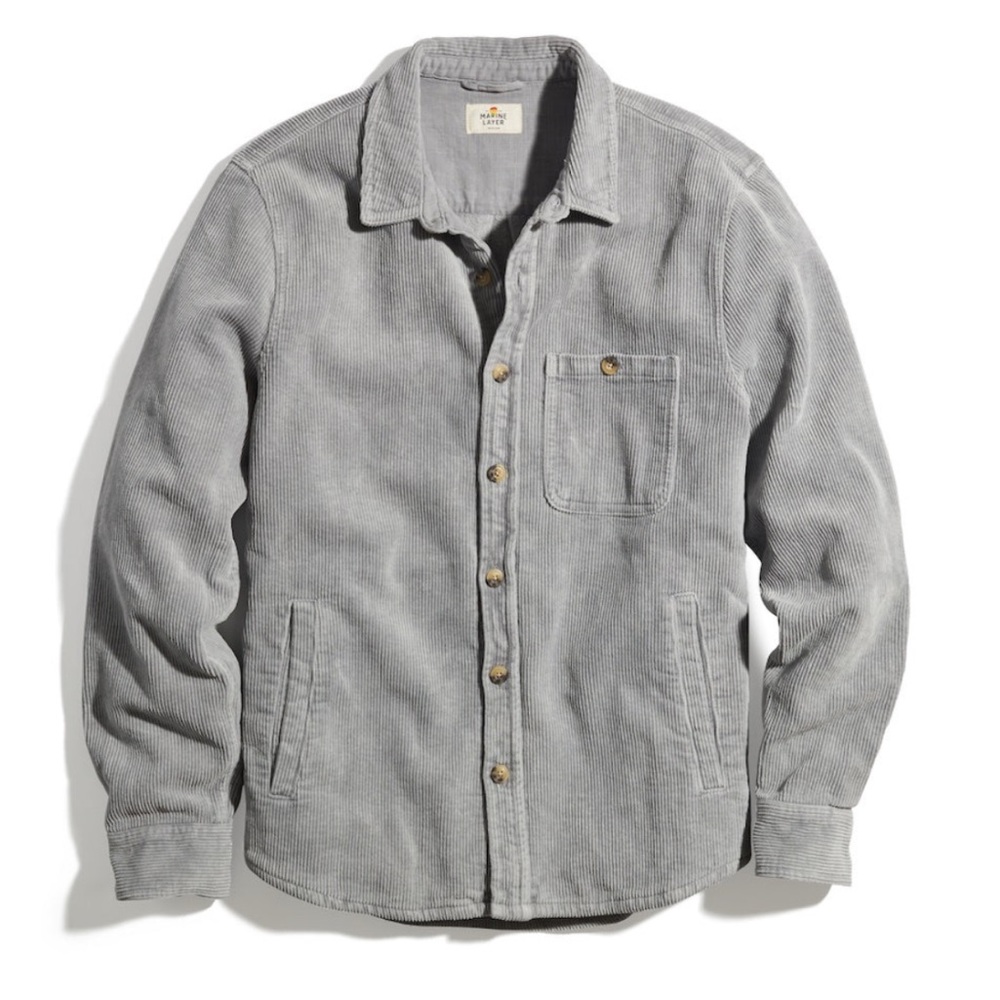 Max Broken In Corduroy Overshirt in Concrete Maine Layer